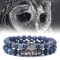 Natural Stone Owl Bracelet